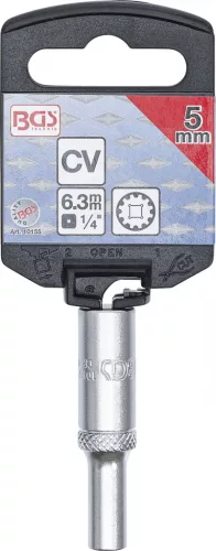 BGS technic 1/4" Hosszított dugókulcs "Gear Lock", 5 mm (BGS 10155)