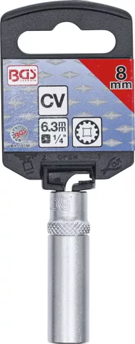 BGS technic 1/4" Hosszított dugókulcs "Gear Lock", 8 mm (BGS 10158)