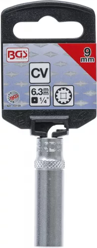 BGS technic 1/4" Hosszított dugókulcs "Gear Lock", 9 mm (BGS 10159)