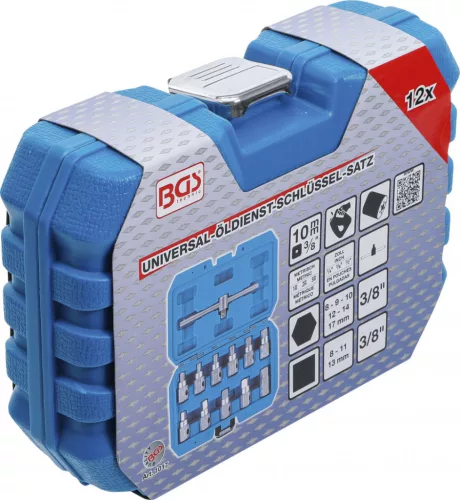 BGS technic 12 részes univerzális kulcskészlet olajleeresztő csavarokhoz (BGS 1017)