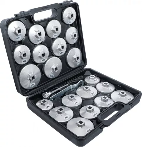 BGS DIY 23 részes olajszűrő leszedő kupak készlet, öntött alumínium (BGS 1035)