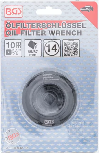 BGS technic Olajszűrő leszedő kupak 65-67 mm x 14 lap (BGS 1039-65-67)