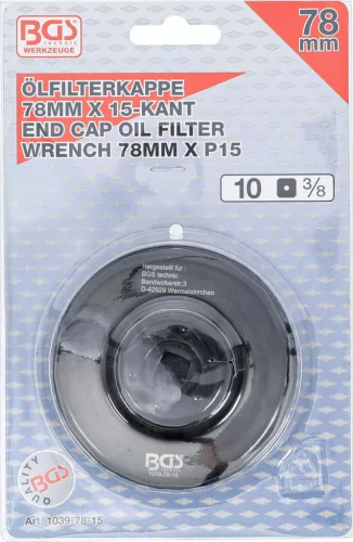 BGS technic Olajszűrő leszedő kupak 78 mm x 15 lap (BGS 1039-78-15)