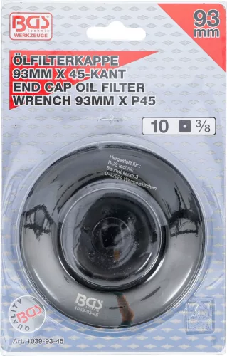 BGS technic Olajszűrő leszedő kupak 93 mm x 45 lap (BGS 1039-93-45)