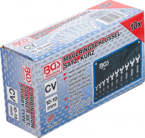 BGS technic 10 részes csillag-villás kulcs készlet 10-19mm (BGS 1188)