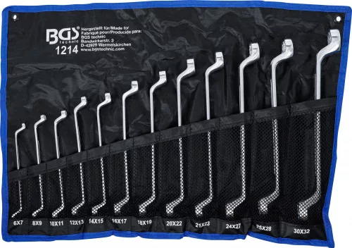 BGS technic 12 részes mély, hajlított csillagkulcs készlet 6x7 - 30x32 mm (BGS 1214)