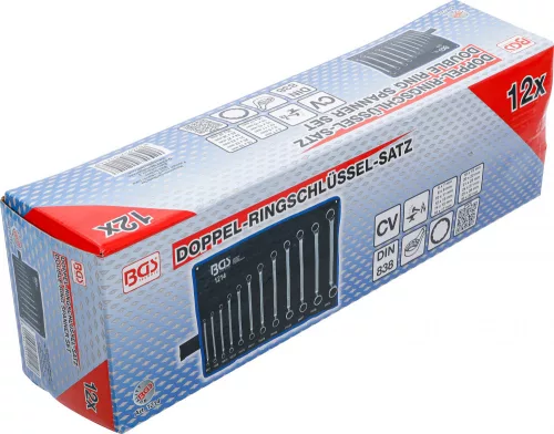 BGS technic 12 részes mély, hajlított csillagkulcs készlet 6x7 - 30x32 mm (BGS 1214)
