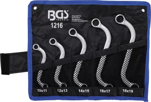 BGS technic 5 részes S-profilú csillagkulcs készlet 10x11 - 18x19 mm (BGS 1216)