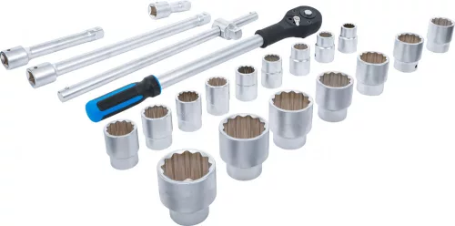 BGS technic Dugókulcs készlet 3/4", 21 db-os, /12 szögű/ (BGS 1223)