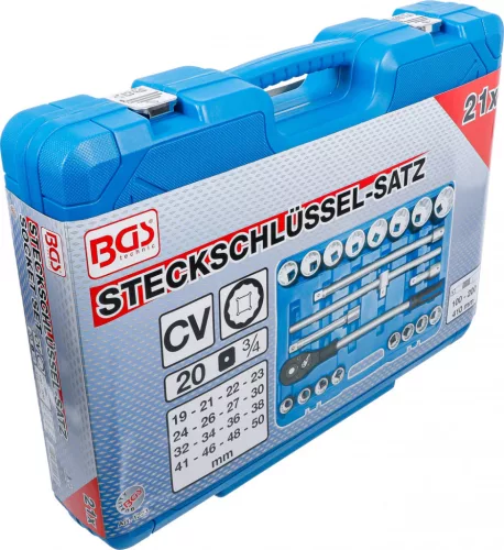 BGS technic Dugókulcs készlet 3/4", 21 db-os, /12 szögű/ (BGS 1223)