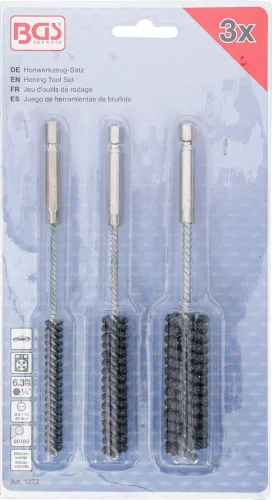 BGS technic Hónoló készlet, rugalmas, 1/4", 60 / 80 szemcse, 8-12-20 mm, 3 darabos (BGS 1272)