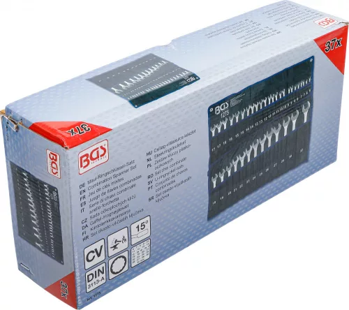 BGS technic Csillag-villáskulcs készlet 6–32 mm, CrV acél, DIN ISO 3113-A, 37 részes (BGS 1275)