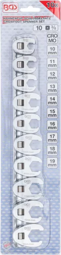 BGS technic 10 részes 3/8" hollander kulcs fej készlet, 10-19mm (BGS 1756)