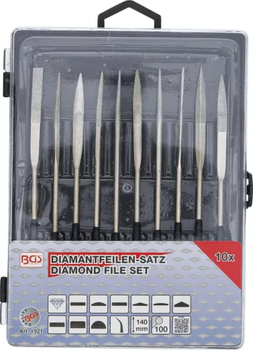 BGS technic Gyémánt reszelő készlet hajlított 10 részes 140x3mm (BGS 1921)