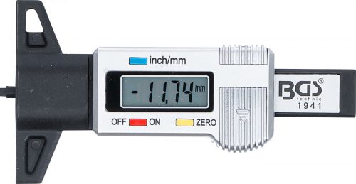 BGS technic Profil mélység mérő digitális, gumiabroncshoz 0,00-28mm (BGS 1941)