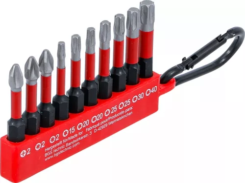 BGS DIY Torziós behajtófej készlet | külső hatszögletű behajtófej 6,3 mm (1/4") | 10 darabos (20818)