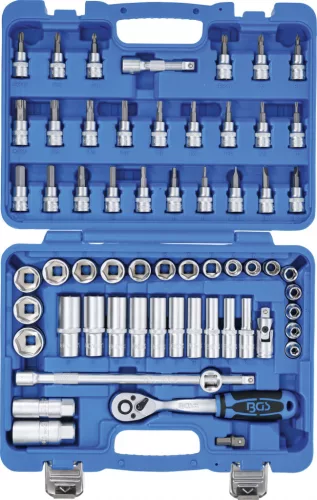 BGS technic 61 részes 3/8" dugókulcs készlet, 6-szögű "Pro Torque" dugókulcsokkal (BGS 2218)