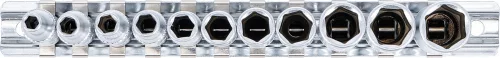 BGS technic Dugókulcsfej készlet hosszú hatszög fejekkel, 1/4”, 4–13 mm, 11 részes (BGS 2221)