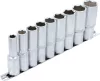 BGS technic Dugókulcsfej készlet hosszú Pro Torque hatszög fejekkel, 1/2”, 10–24 mm, 9 részes (BGS 2223)