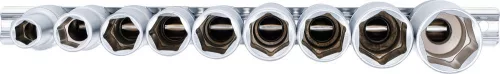 BGS technic Dugókulcsfej készlet hosszú Pro Torque hatszög fejekkel, 1/2”, 10–24 mm, 9 részes (BGS 2223)