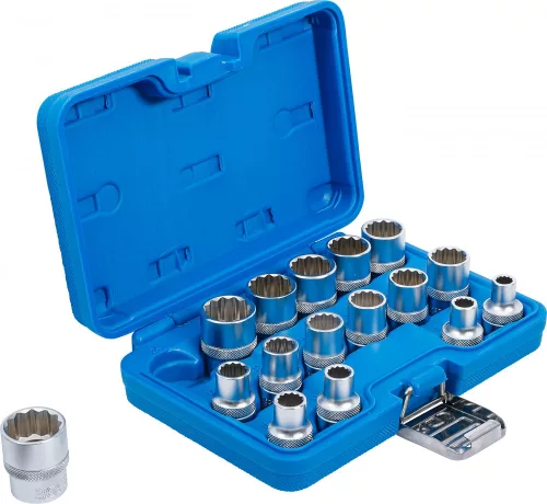 BGS technic Dugókulcsfej készlet tizenkétlapú fejekkel, 1/2”, 8–24 mm, 16 részes (BGS 2226)
