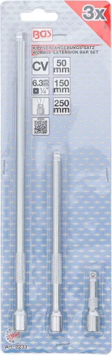 BGS technic 1/4" Billenős hosszabbító szár készlet "Wobble", 75-150-250 mm (BGS 2233)