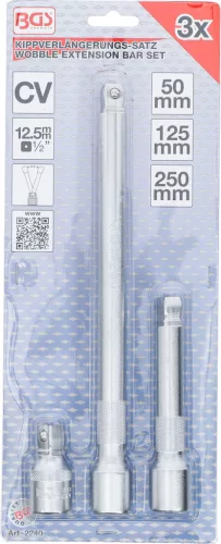 BGS technic Billenő dugókulcs-hosszabbító készlet 1/2”, 50–250 mm, 3 részes (BGS 2240)