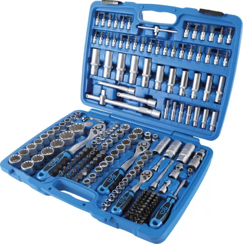 BGS technic Dugókulcs- és bitkészlet Gear Lock univerzális profillal, 1/4”, 3/8” és 1/2”, 192 részes, CrV acél (BGS 2247)
