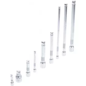   BGS technic Billenő dugókulcs-hosszabbító készlet 1/4”–3/8”–1/2”, 50–250 mm, 9 részes (BGS 2253)