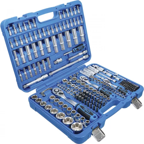 BGS technic Dugókulcs- és bitkészlet Super Lock profillal, 1/4”, 3/8” és 1/2”, 192 részes, CrV acél (BGS 2292)