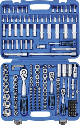 BGS technic Dugókulcs- és bitkészlet Super Lock profillal, 1/4”, 3/8” és 1/2”, 192 részes, CrV acél (BGS 2292)