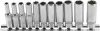 BGS technic Dugókulcsfej készlet hosszú colos hatszög fejekkel, 1/4”, 3/16”–1/2”, 11 részes (BGS 2429)