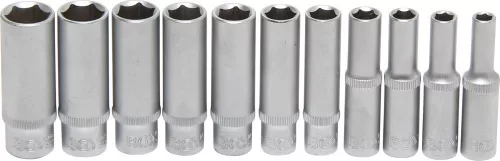 BGS technic Dugókulcsfej készlet hosszú colos hatszög fejekkel, 1/4”, 3/16”–1/2”, 11 részes (BGS 2429)