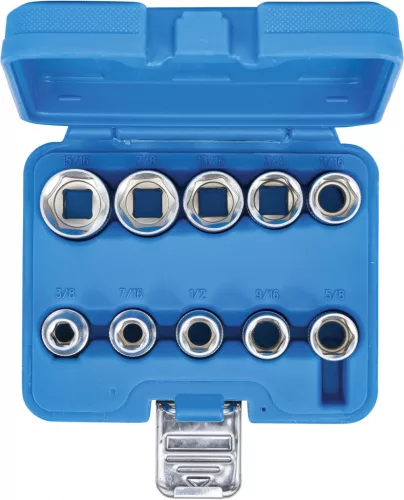 BGS technic Dugókulcsfej készlet colos Pro Torque hatszög fejekkel, 1/2”, 3/8”–15/16”, 10 részes (BGS 2434)
