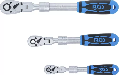 BGS technic Racsnis kulcs készlet | kihúzható, hajlítható | 6,3 mm (1/4") - 10 mm (3/8") - 12,5 mm (1/2") | 3 darabos (25128)