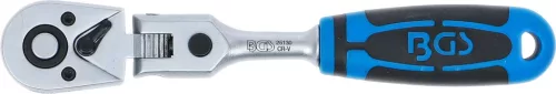 BGS technic Csuklófejes racsnis hajtókar 1/4”, 165 mm, reteszelhető fejjel (25130)