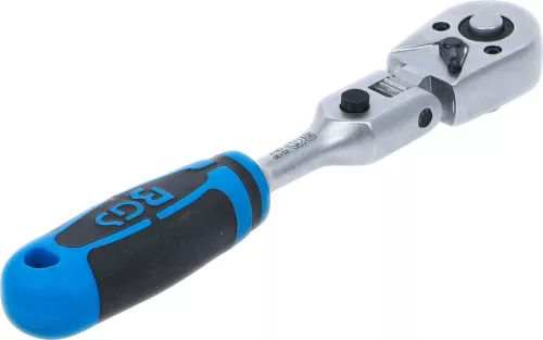 BGS technic Csuklófejes racsnis hajtókar 1/4”, 165 mm, reteszelhető fejjel (25130)