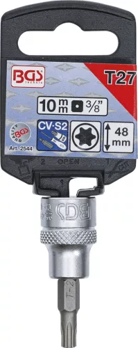BGS technic Torx bitfej 3/8" nem fúrt, T27 (BGS 2544)