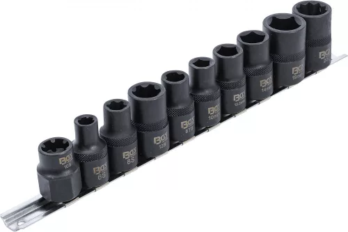 BGS technic Speciális dugókulcs készlet 10 db-os személygépkocsikhoz /3 - 5 - 6 - 10 szögű/ (BGS 2560)