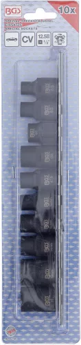 BGS technic Speciális dugókulcs készlet 10 db-os személygépkocsikhoz /3 - 5 - 6 - 10 szögű/ (BGS 2560)