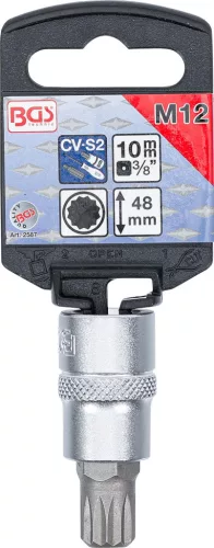 BGS technic Bitfej, 3/8", Spline típusú 12mm (BGS 2587)