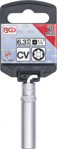 BGS technic 1/4" "Super Lock" hosszított dugókulcs, 8 mm (BGS 2968)