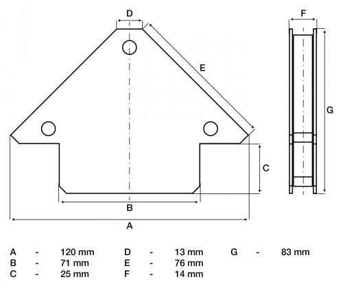 BGS technic Nagyteljesítményű mágneses tartó, 11kg-ig (derékszög mágnes) (BGS 3007)