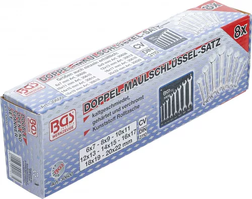 BGS technic 8 részes villáskulcs készlet, 6-22 mm (BGS 30600)