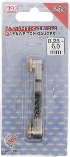 BGS technic 24 részes menetsablon 0,25-6mm (BGS 3067)