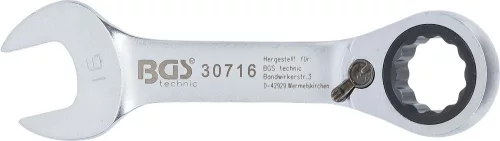 BGS technic Racsnis hajlított csillag-villáskulcs, rövid, 16 mm (BGS 30716)
