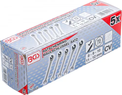 BGS technic 5 részes nyitott racsnis csillag-villáskulcs készlet (BGS 30836)