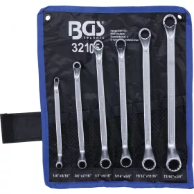   BGS technic 6 részes 75 fokban hajlított csillag-csillagkulcs készlet SAE, 1/4"-3/4" (BGS 32105)