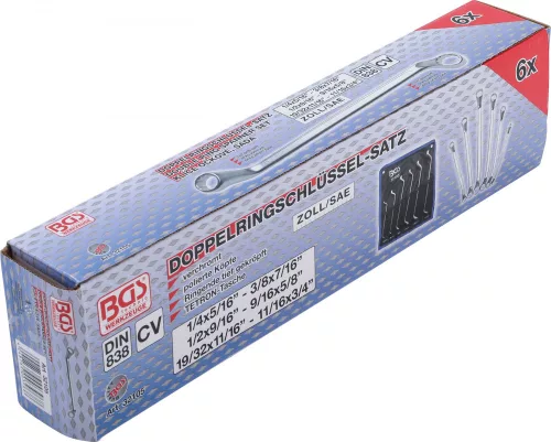 BGS technic 6 részes 75 fokban hajlított csillag-csillagkulcs készlet SAE, 1/4"-3/4" (BGS 32105)
