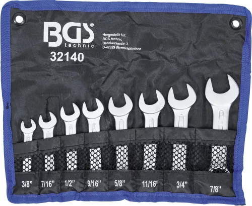 BGS technic 8 részes csillag-villás kulcs készlet COLL, tömzsi, 3/8"-7/8" (BGS 32140)